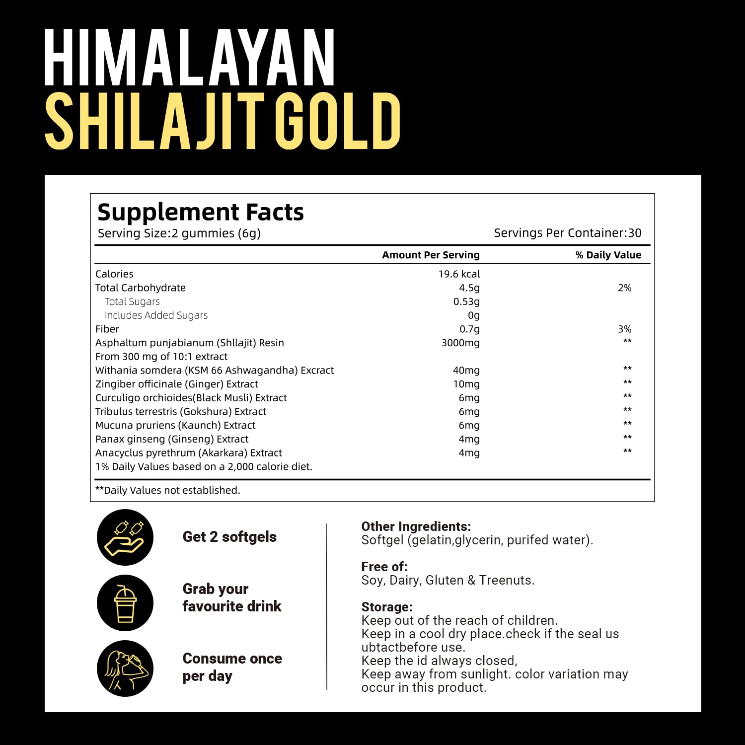 Gomitas VivoNu Shilajit, textura suave para energía y enfoque diario
