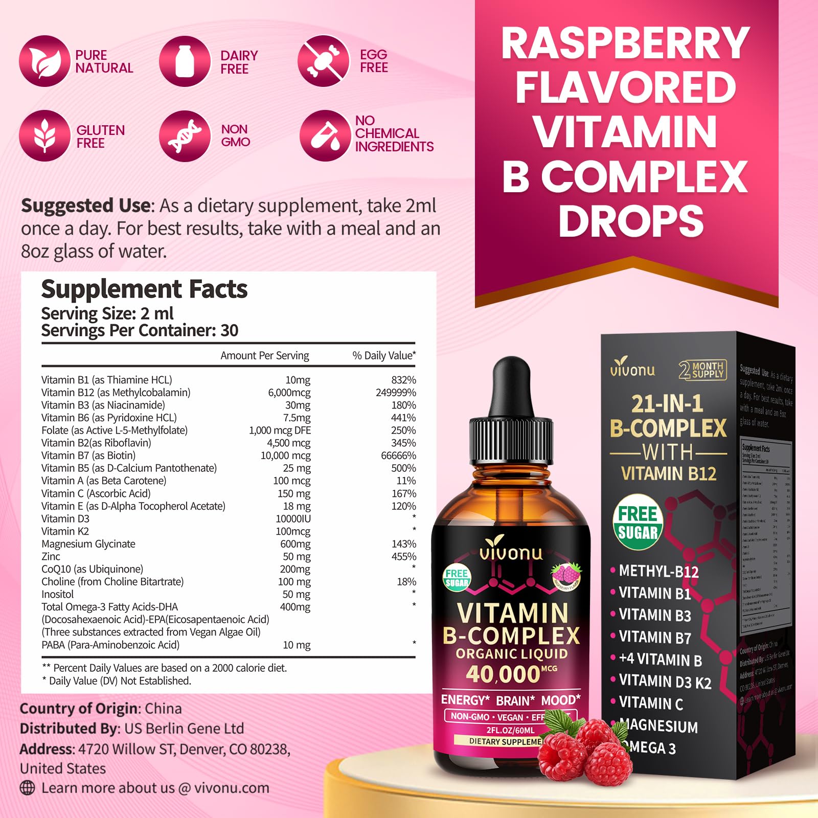 VivoNu Gotas B, vitaminas para metabolismo y energía.