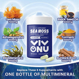 VivoNu mezcla de ingredientes naturales con musgo marino y aceite de semilla negra.