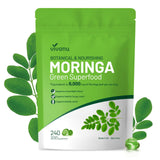 VivoNu Moringa: cápsulas suaves, imagen frontal, posible aumento de energía diaria.