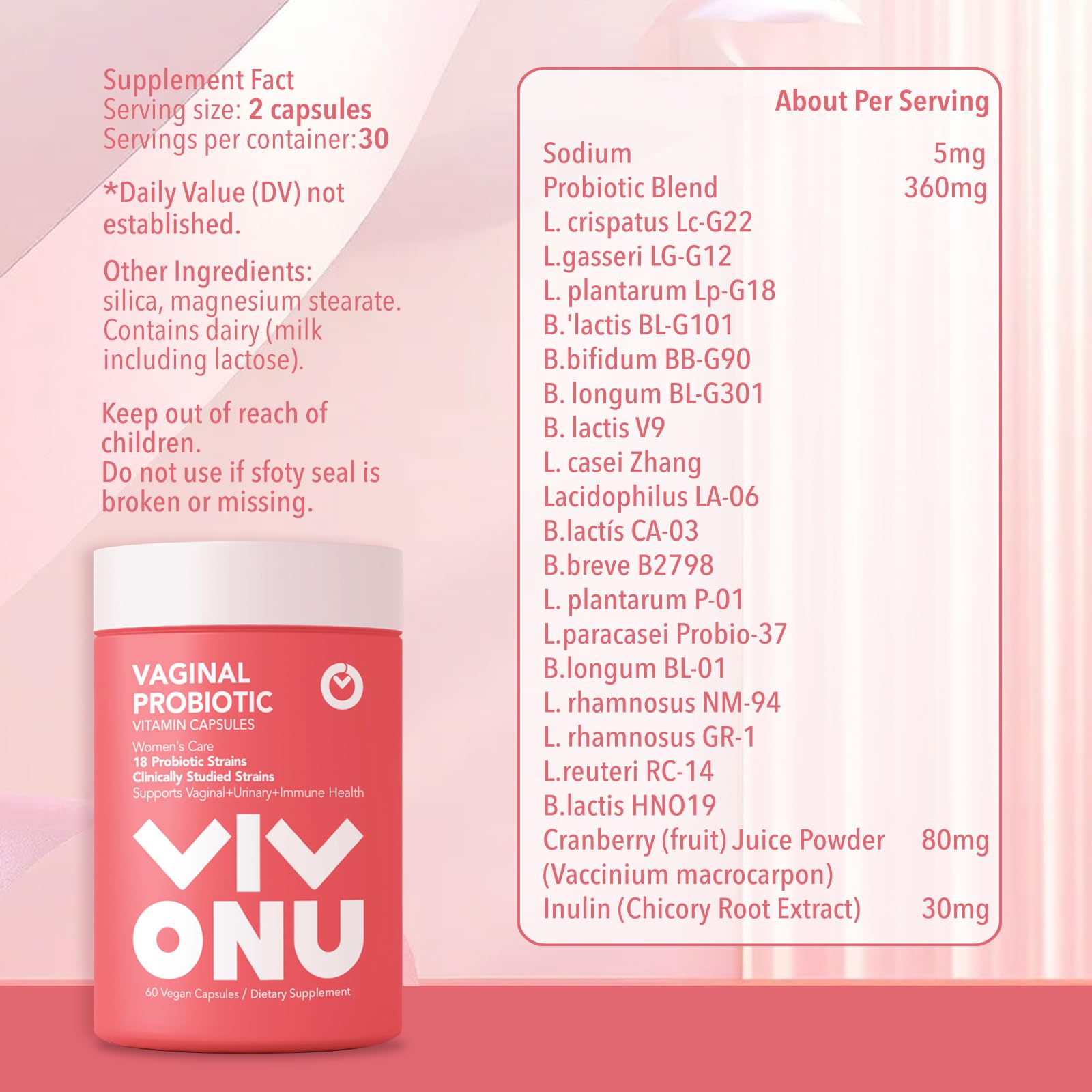 VivoNu Presentacion diaria: dosis conveniente para uso continuo.
