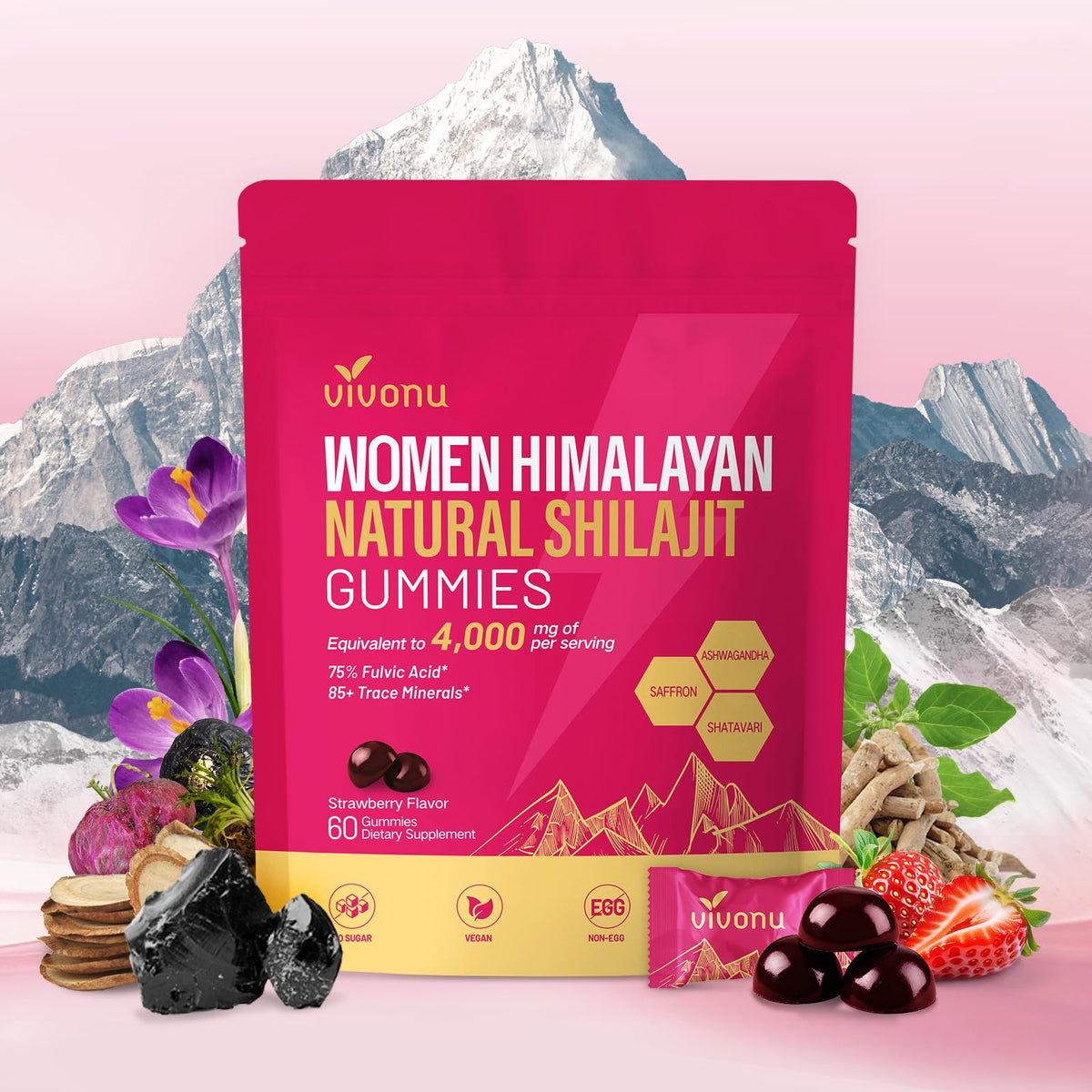 VivoNu Shilajit para mujer en botella: apoyo suave a la energía diaria