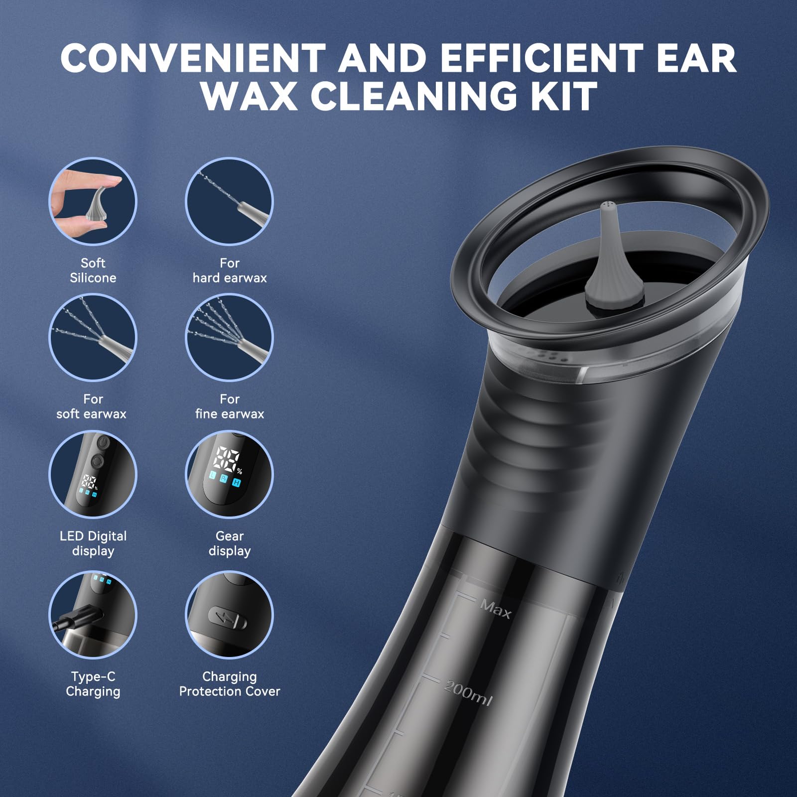 VLINGQI IPX5 resistente al agua para uso seguro en la ducha.