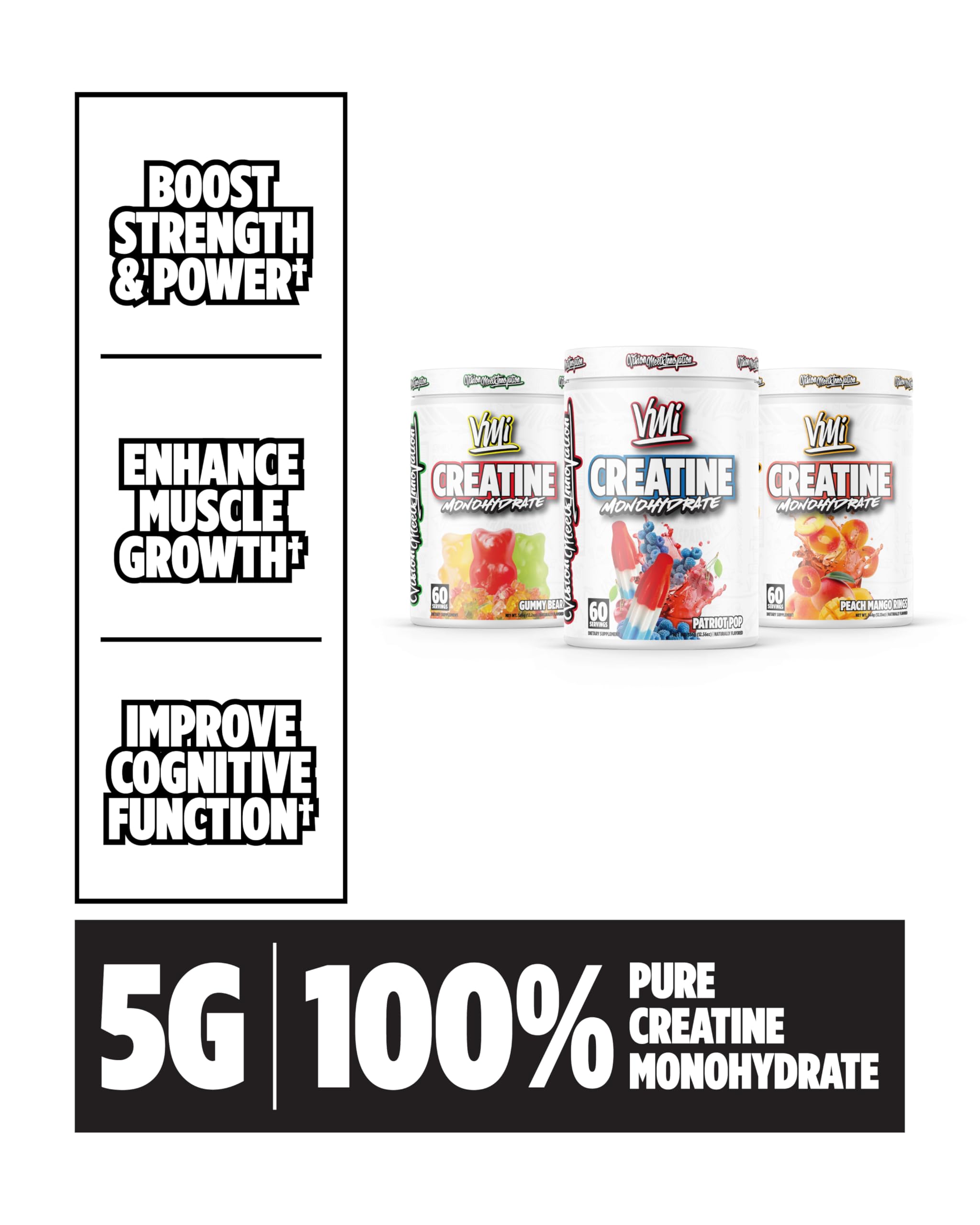 VMI Sports creatina monohidrato: mezcla con sabores nuevos para entrenar con gusto.
