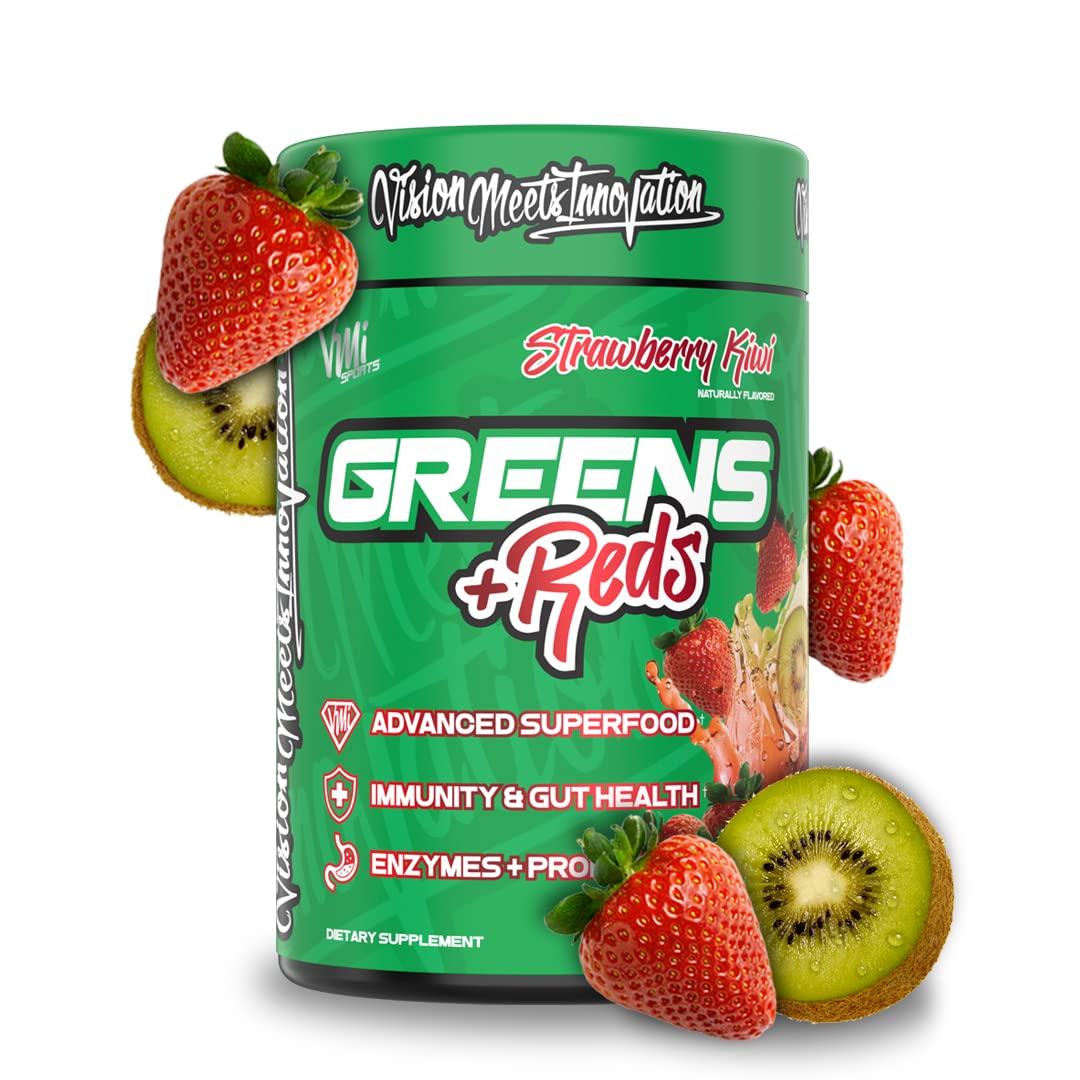 VMI Sports Greens + Reds en bote, nutrición diaria y energía sostenida.
