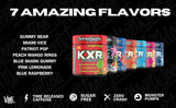 VMI Sports KXR, empaque exterior y lista de beneficios para rendimiento.