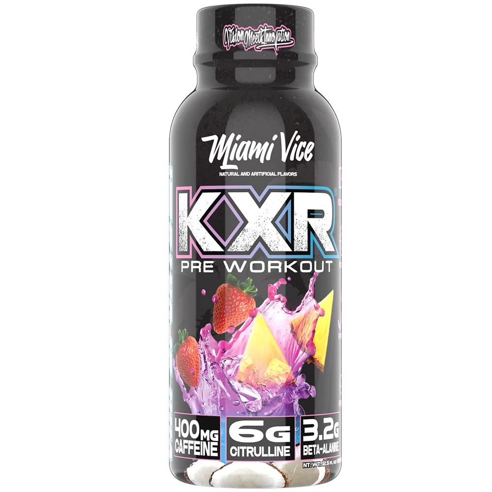 Etiqueta de VMI Sports KXR con citrulina malato y beta-alanina para rendimiento.