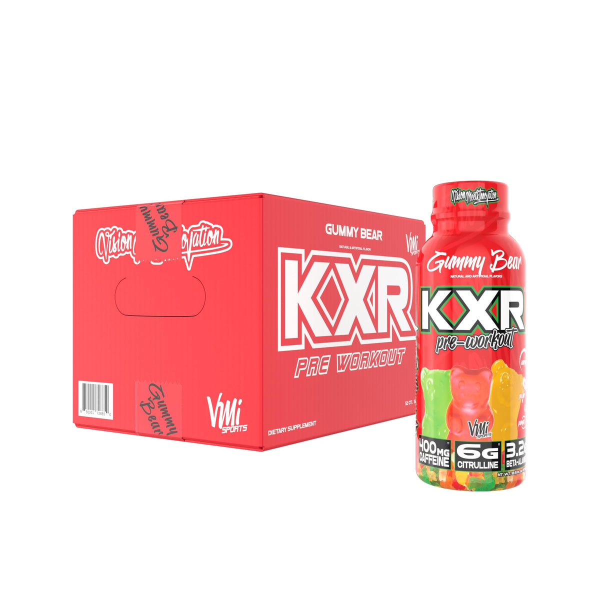 VMI Sports KXR sabor Limón Rosa en lata, energía rápida para entrenamientos.