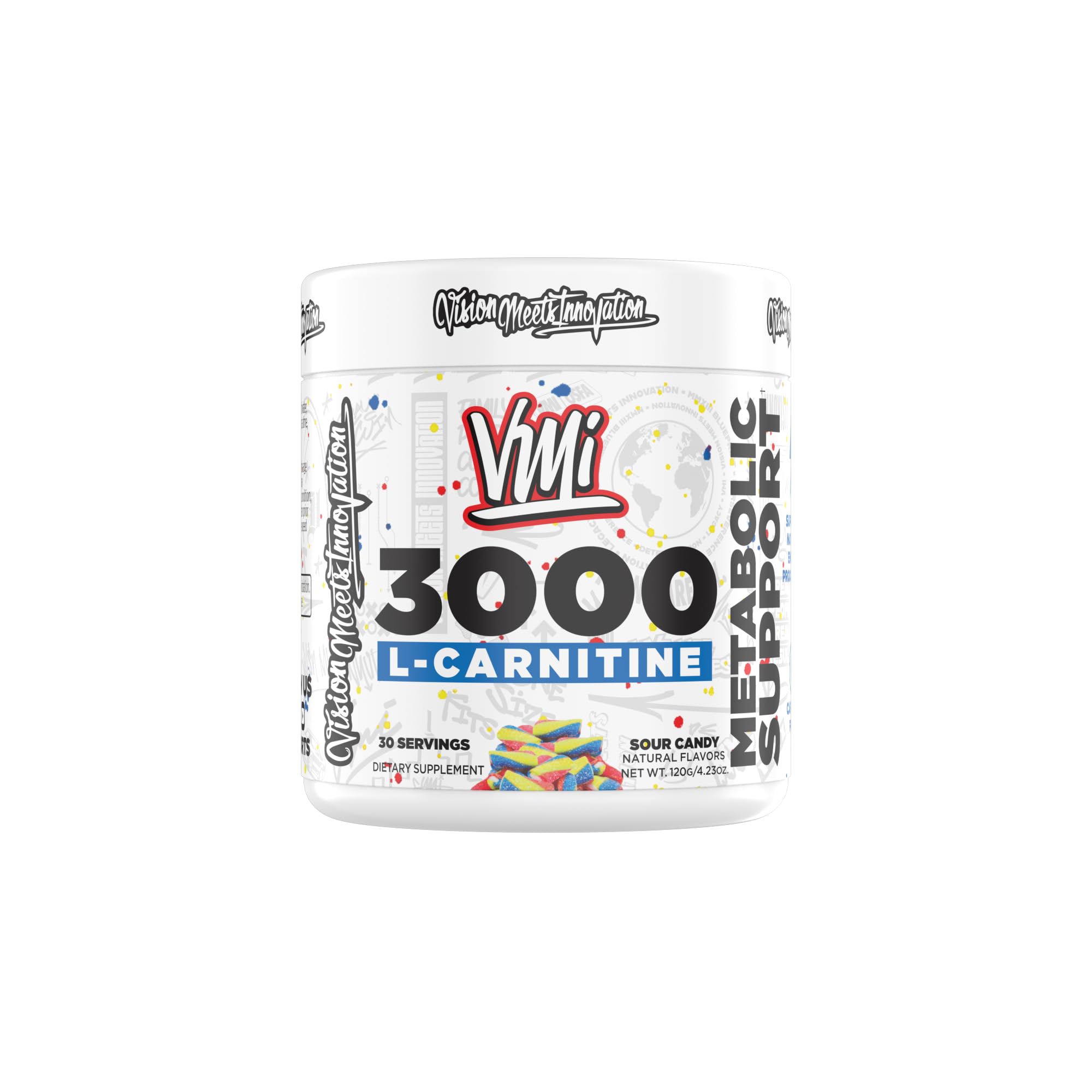 L-Carnitina 3000 en polvo de VMI Sports, apoyo metabólico diario.