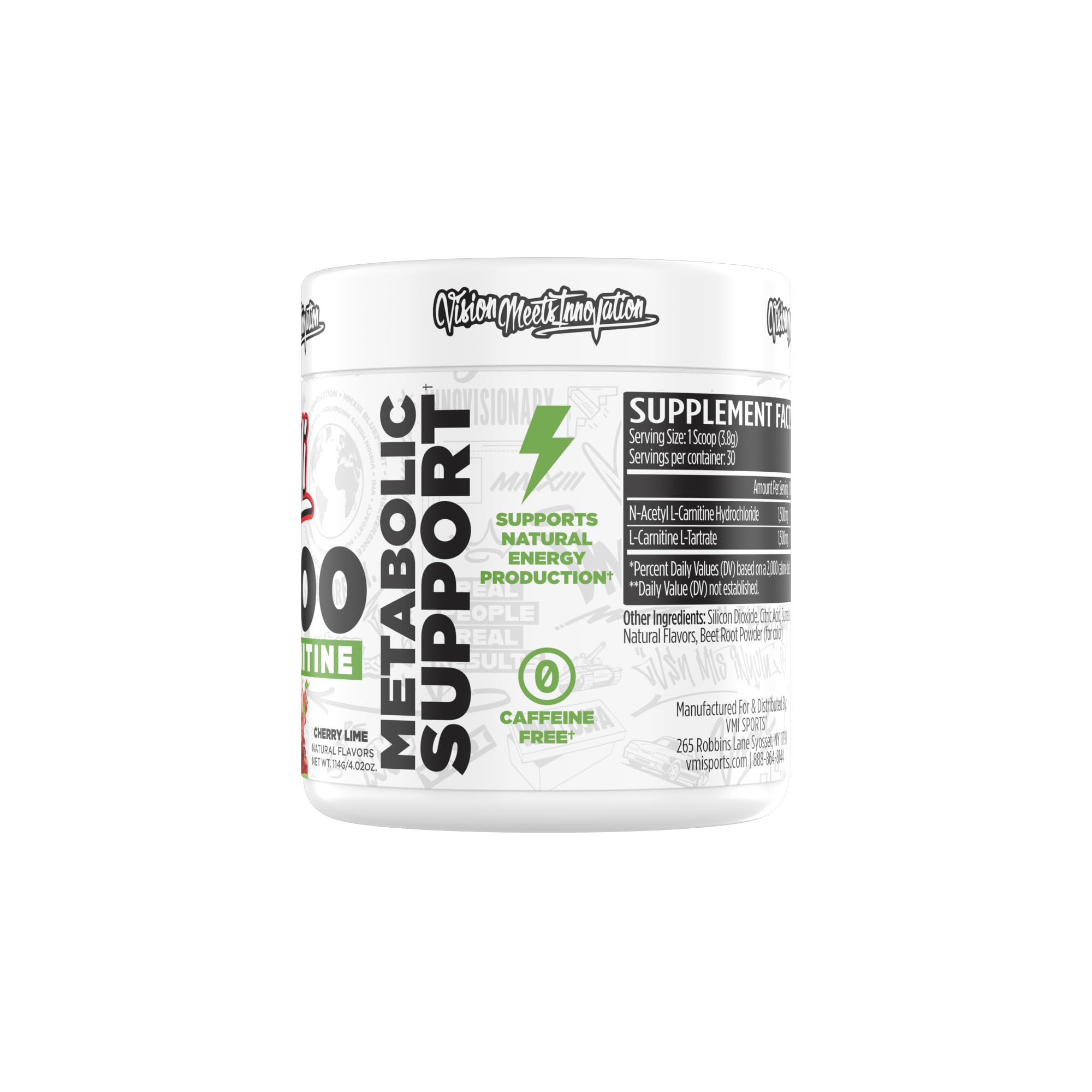 VMI Sports L-Carnitina 3000, medidor-escala, dosis precisa para entrenamientos.