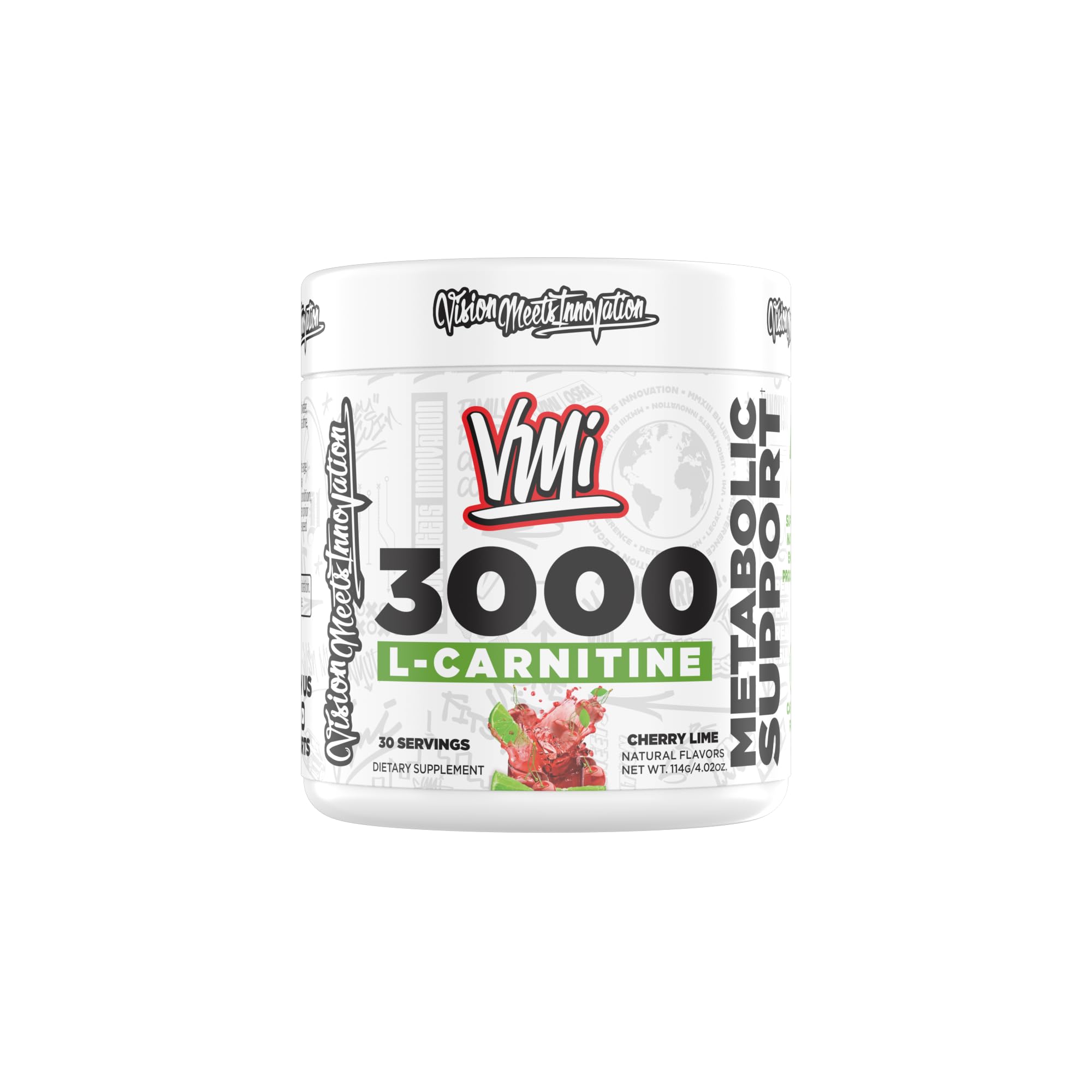 VMI Sports L-Carnitina 3000, sabor cereza lima, energía para entrenamientos.