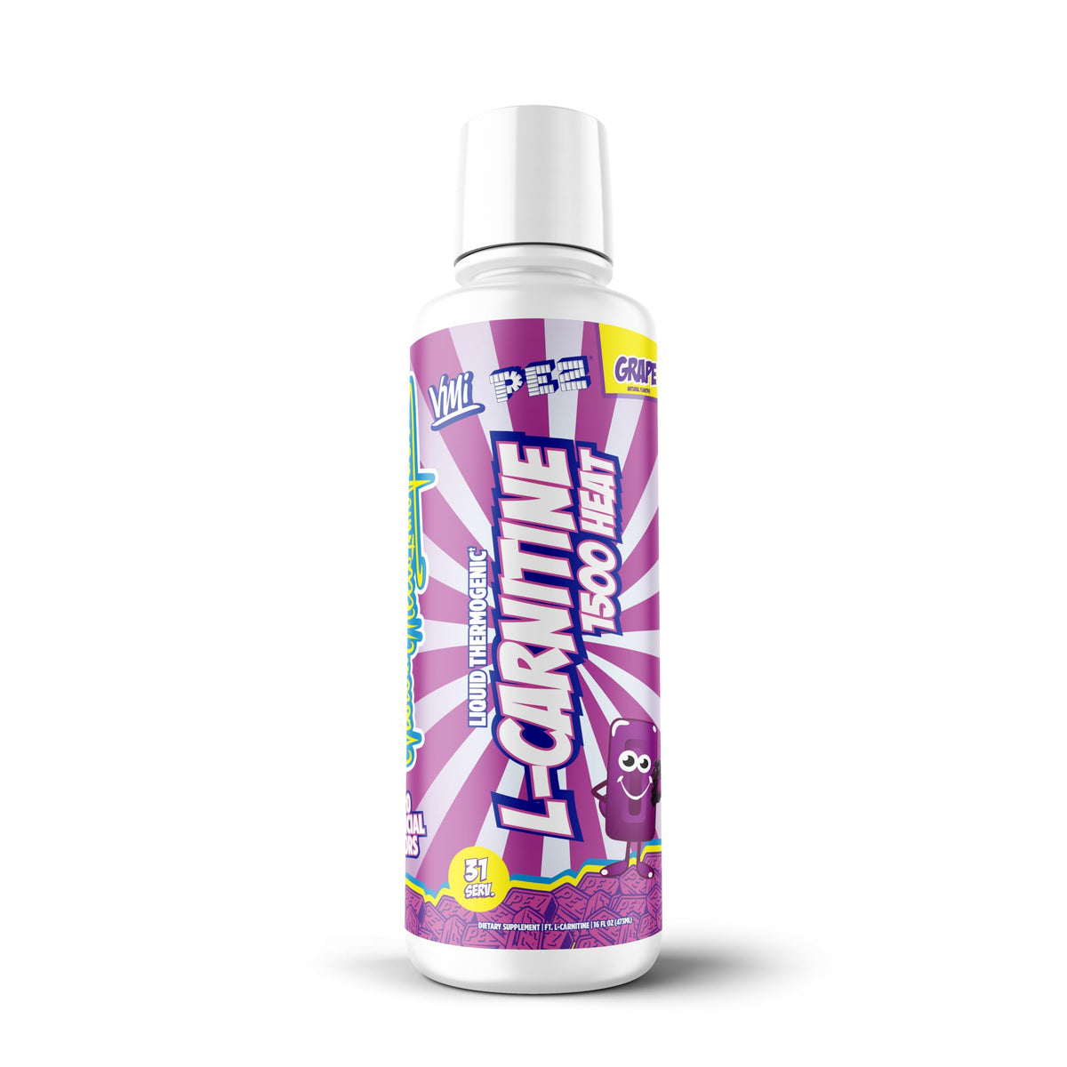 VMI Sports L-Carnitina Heat, botella frontal, apoyo metabólico para entrenar sin cafeína.