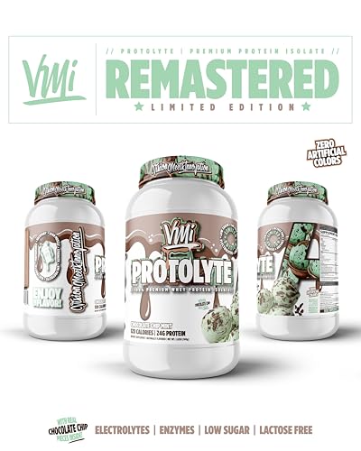 VMI Sports Protolyte mezcla en vaso, sabor menta con chocolate, perfecto tras entreno.