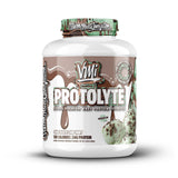 VMI Sports Protolyte proteína whey aislada, sabor menta con chispas de chocolate para recuperación.