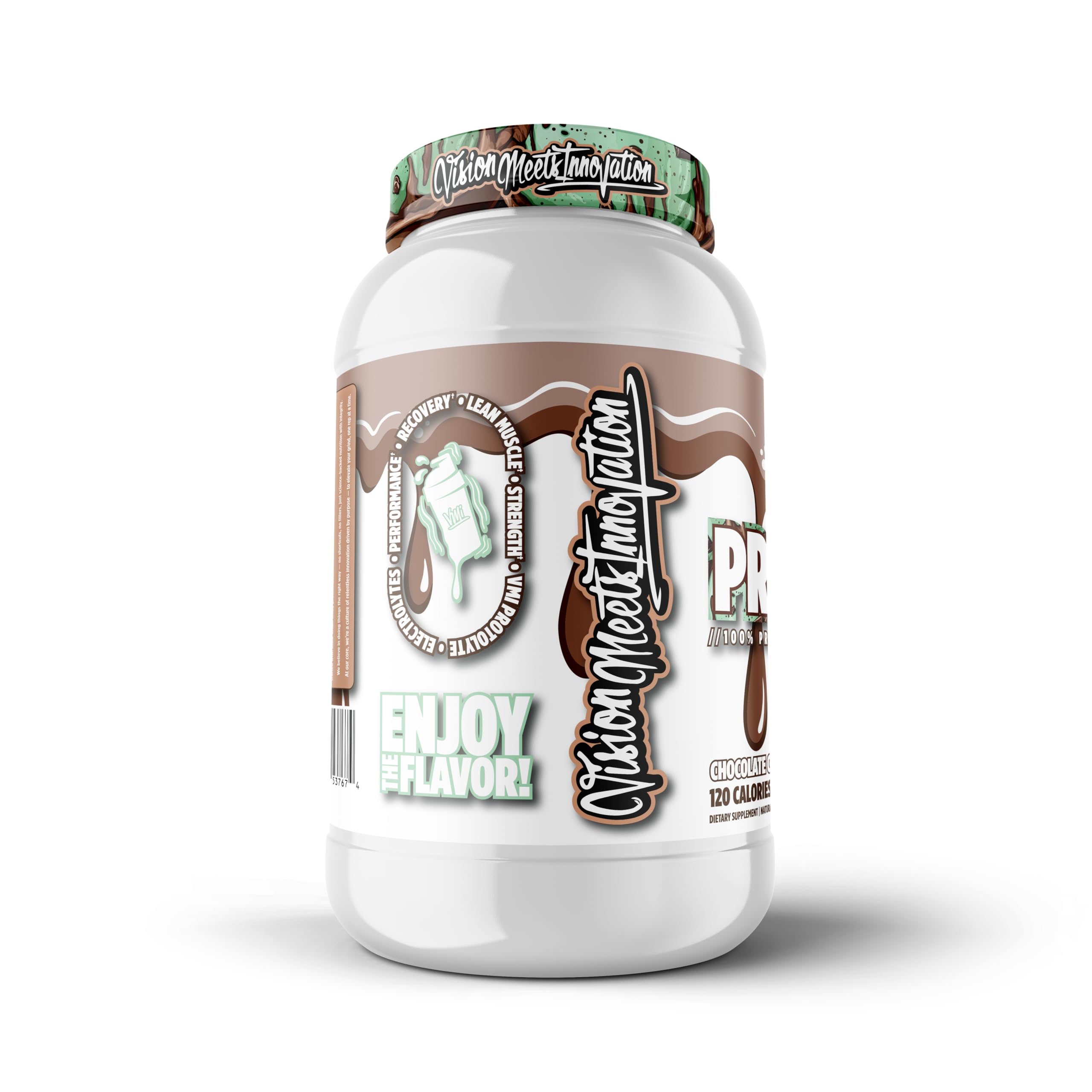 Shake listo con Protolyte, sabor menta-chispas-de-chocolate para post-entrenamiento.