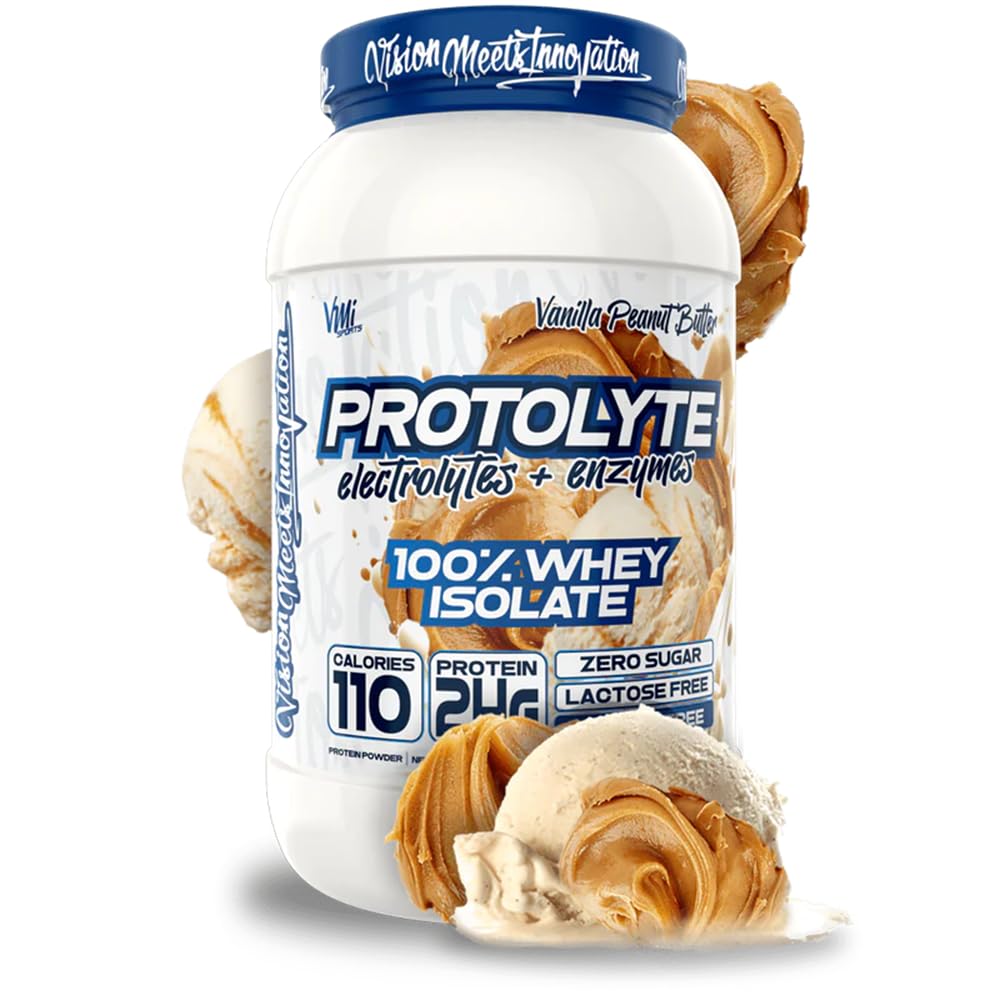 VMI Sports ProtoLyte envase Vanilla con mantequilla de cacahuete, soporte para crecimiento muscular.