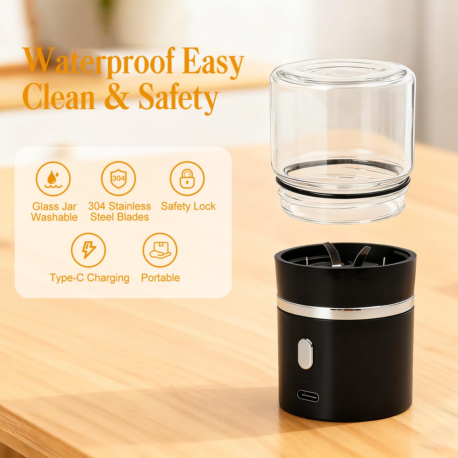 VnSod Mini Molinillo con motor potente para dosis rápidas y uniformes.