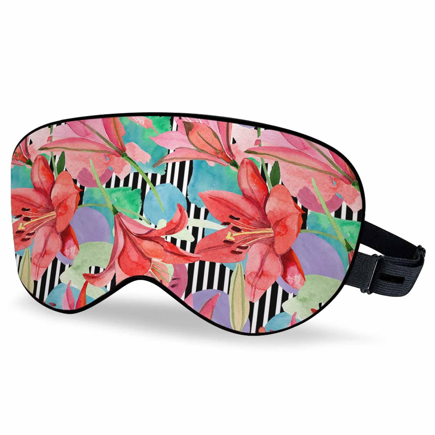 VNWOALU mascarilla para ojos de seda con lirio rojo para sueño suave y cómodo
