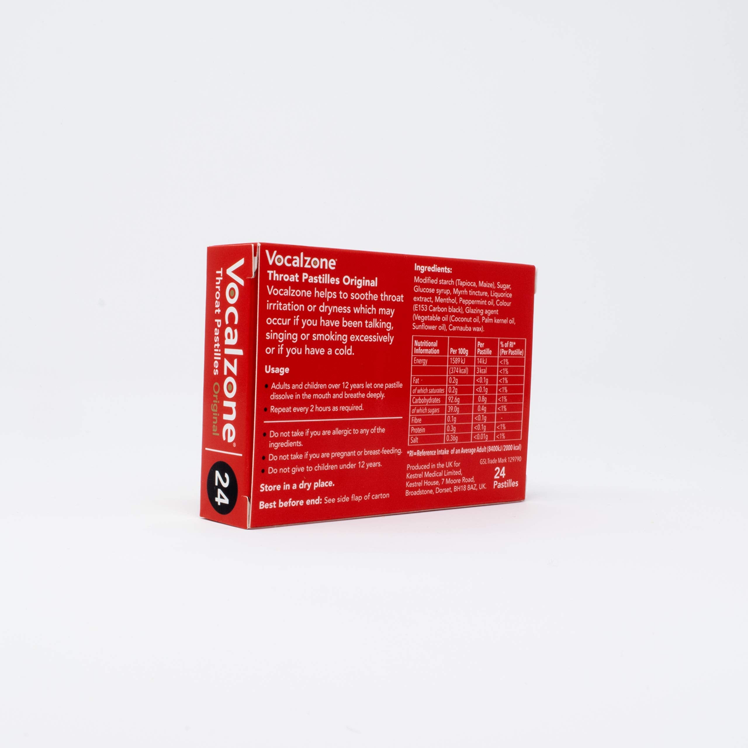 Pastillas VocalZone para garganta sin anestesico, opcion natural para irritacion.