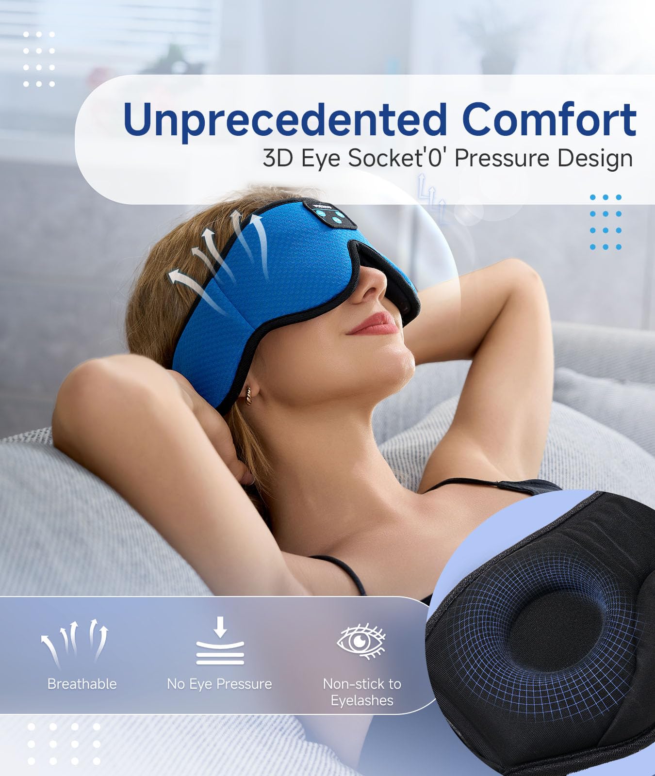 Voerou auriculares estereos ultradelgados para sonido sin molestias durante el sueño.