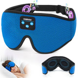 Voerou mascarilla para dormir con auriculares Bluetooth bloquea la luz para descanso cómodo.