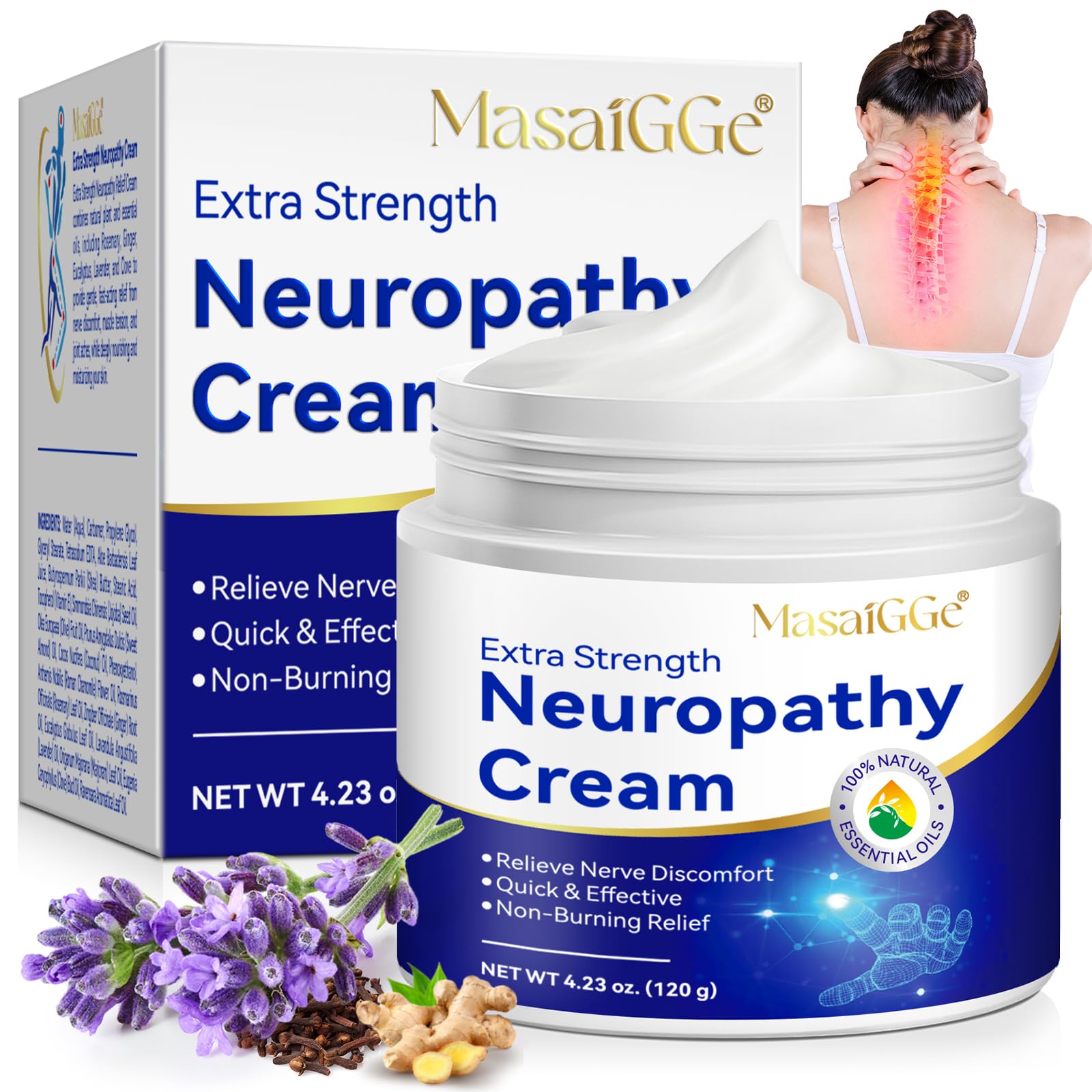 VOFANK crema neuropatía, bote de rápida absorción para alivio localizado.