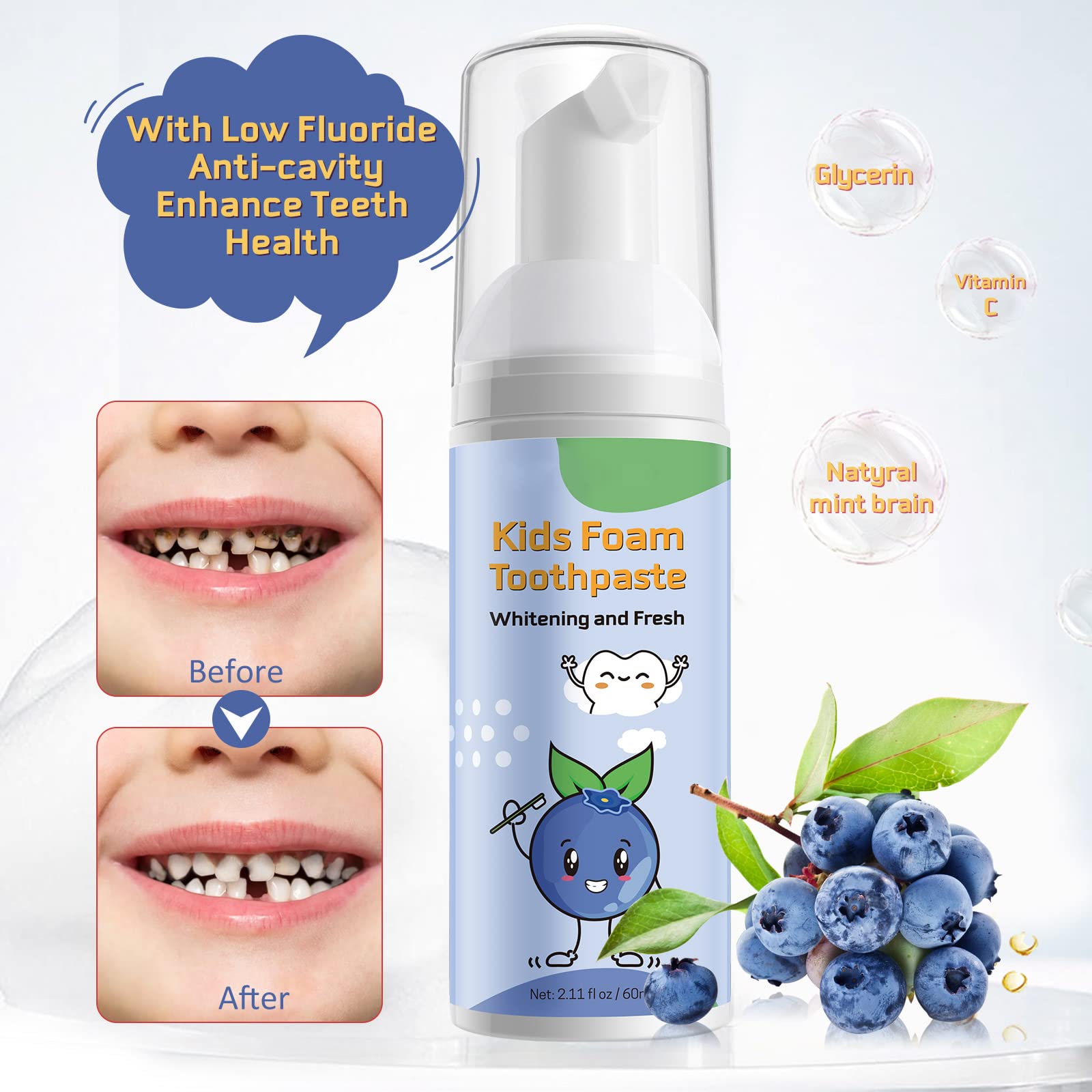 Dispensador de 60 ml de VOGSIG, fácil dosificación para niños.