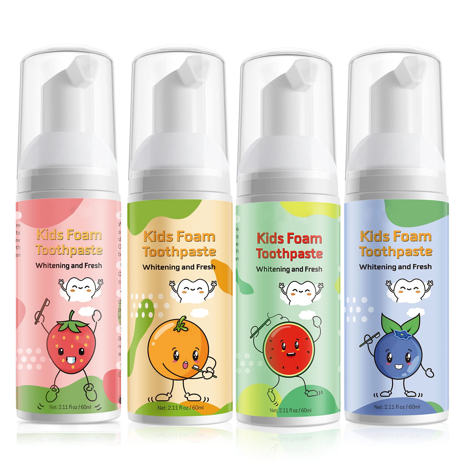 Pasta de dientes infantiles VOGSIG con espuma 360 para una limpieza completa.