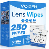 VOISEN Lentes: empaque de 250 toallitas para limpieza sobre la marcha.