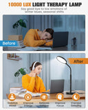 VOLISUN Lámpara terapia brillo ajustable para lectura y trabajo cómodo.