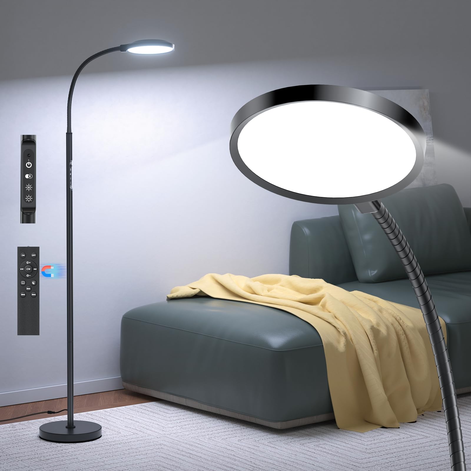 VOLISUN lámpara de terapia 10000 lux frente: iluminación potente para días nublados
