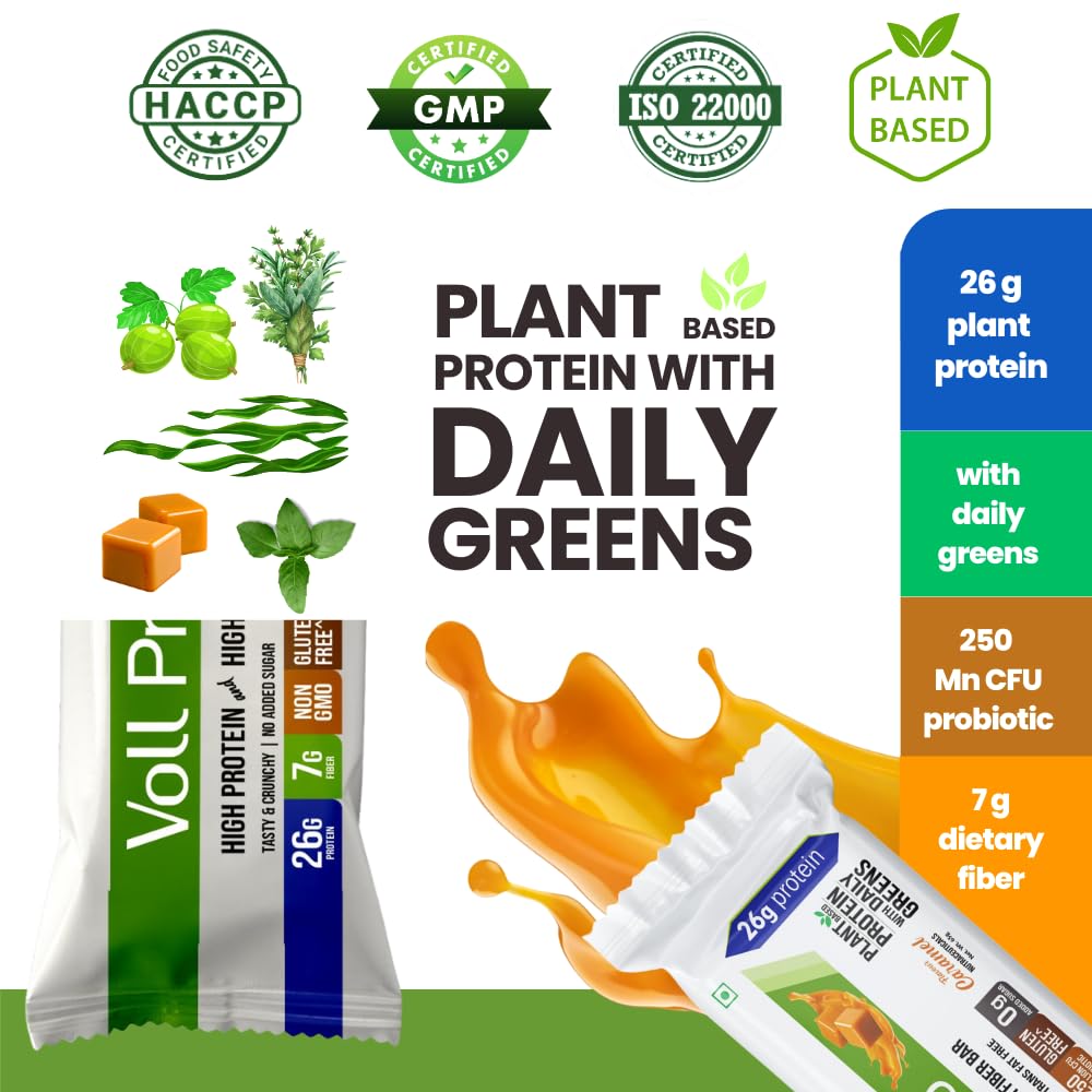 Voll Santé Barra Proteína de Plantas de 65 g, conjunto de 12 para recargar.