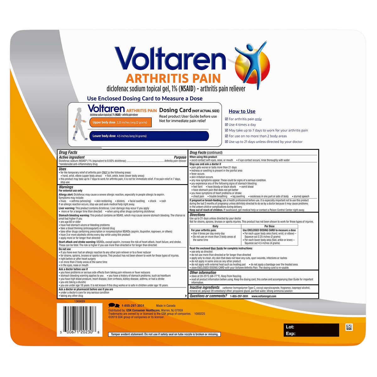 Voltaren Pain Gel Set: tubos ordenados para uso diario