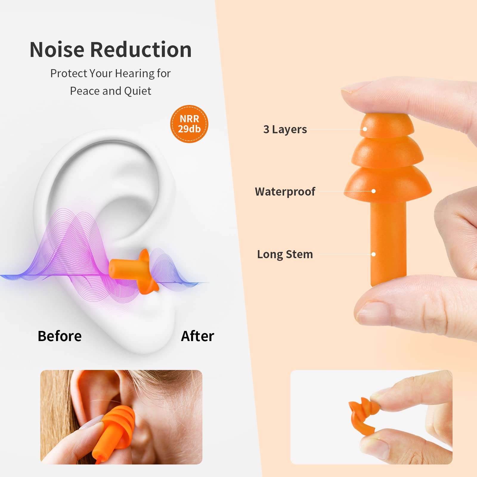 VoMii tapones para dormir suaves, ideal para descansar mejor