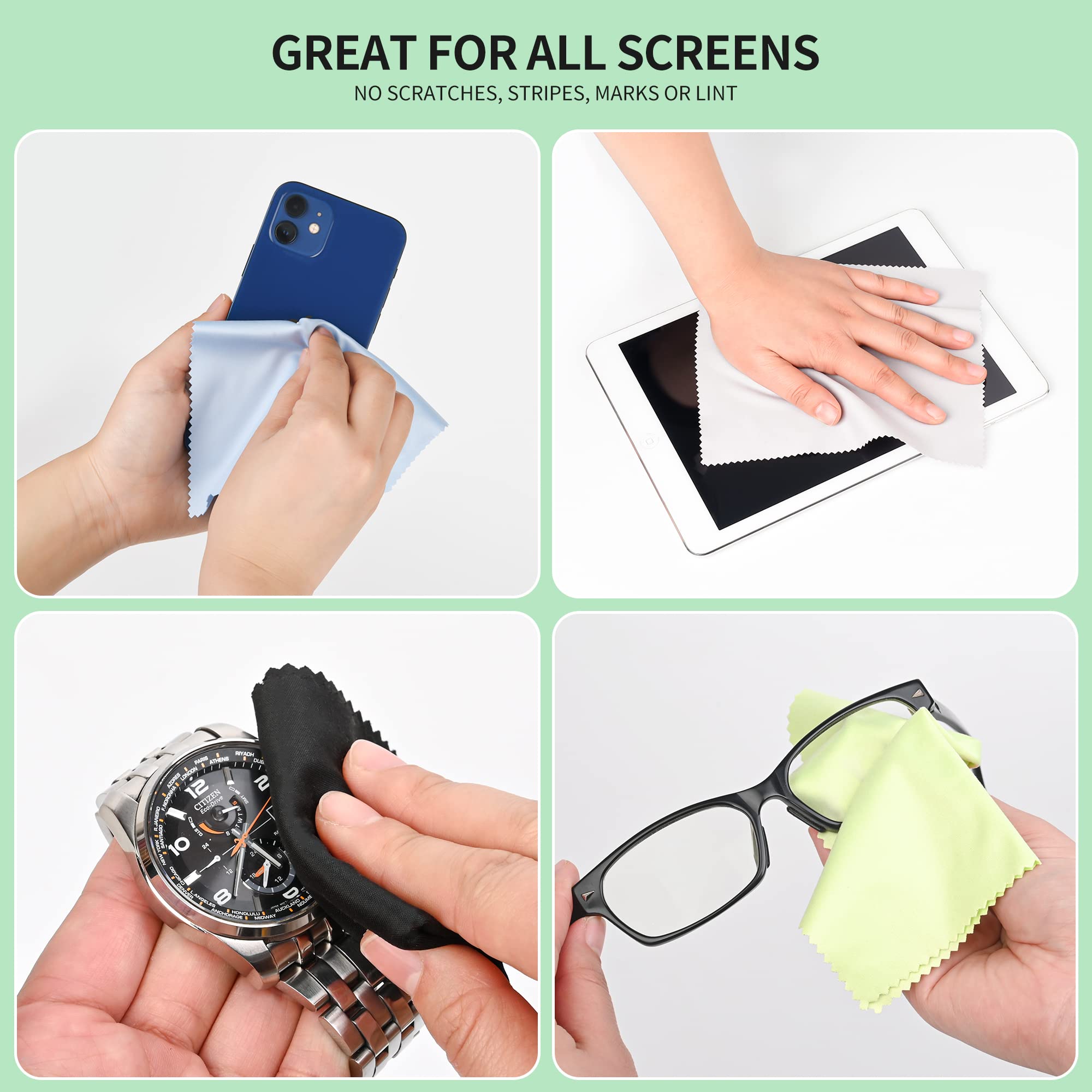 Vonper paño para espejos cosméticos, acabado limpio sin pelusa.