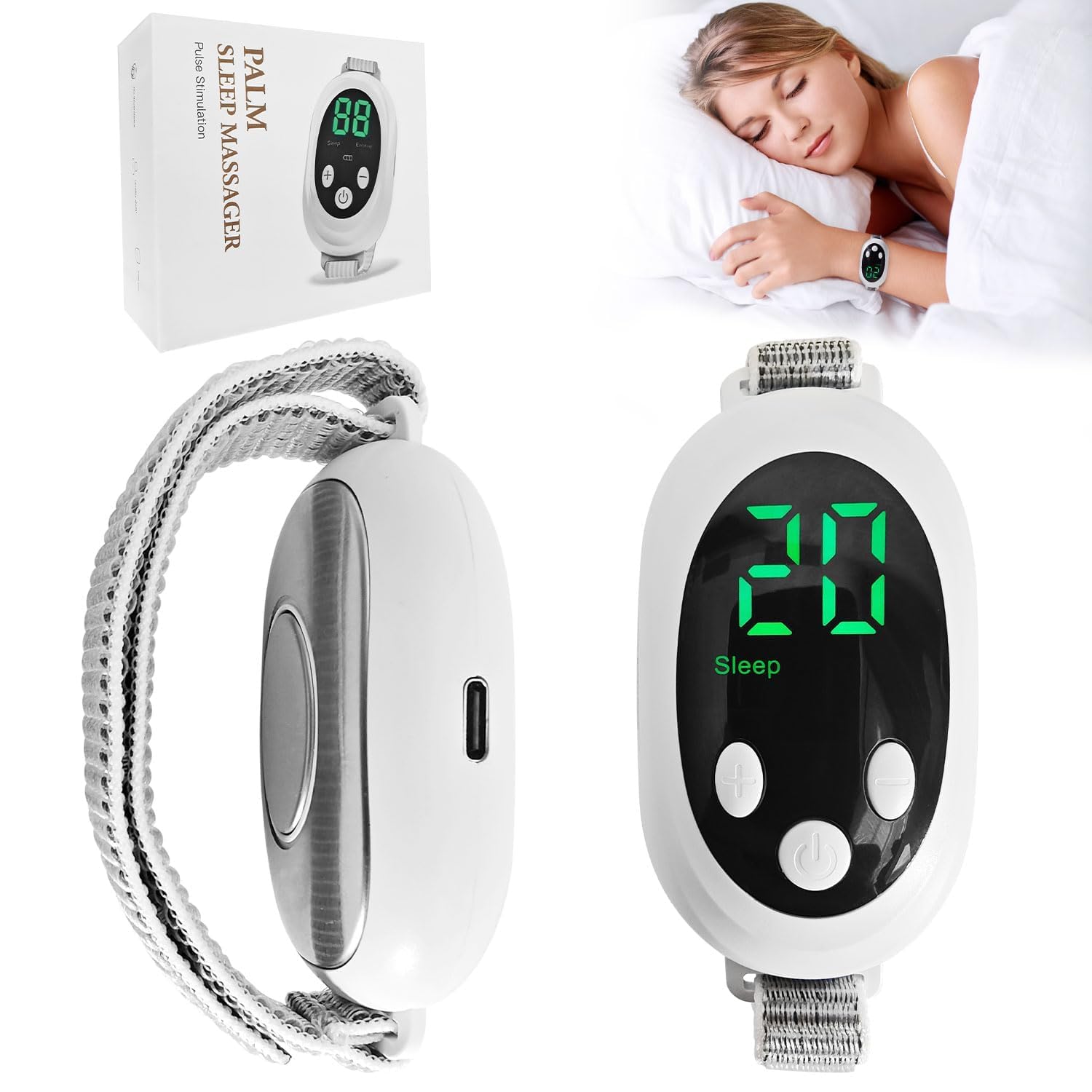 VOOKLDOP Dispositivo ayuda para dormir con pulsos para relajación suave.