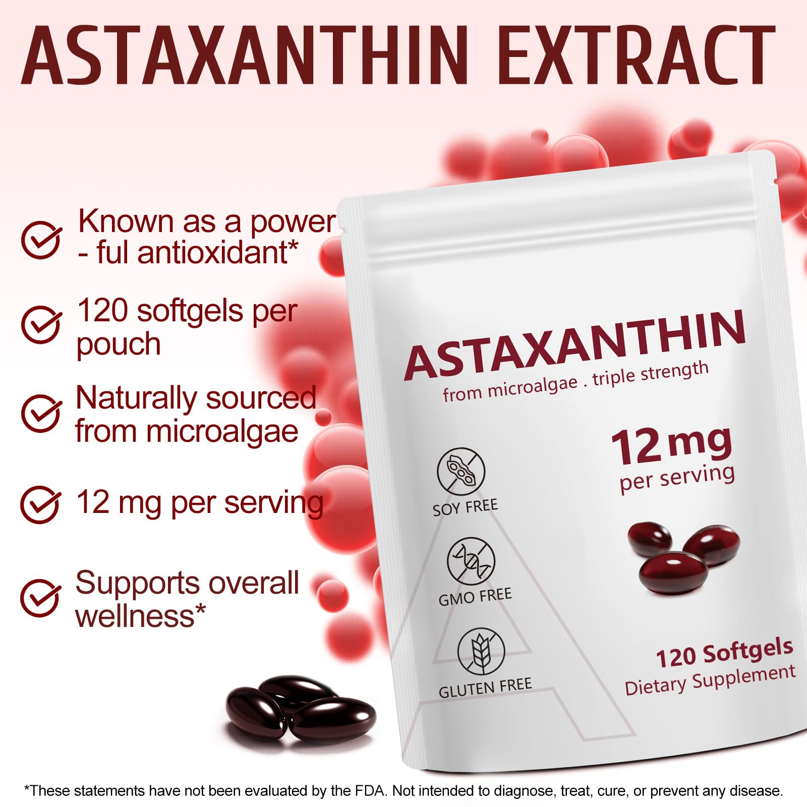 Etiqueta premium de Vortexonix Astaxantina transmite calidad y pureza