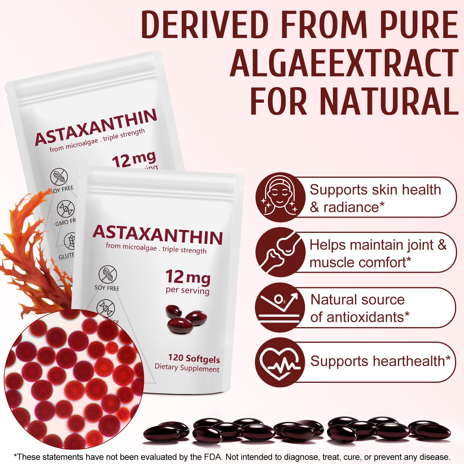 Ingrediente natural Haematococcus y astaxantina de origen natural