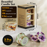 Vortixx 3pack velas aromaterapia jazmín en lata, fragancia floral para meditación.