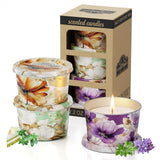 Vortixx 3pack velas aromaterapia lavanda en lata, aroma calmante para dormitorio.