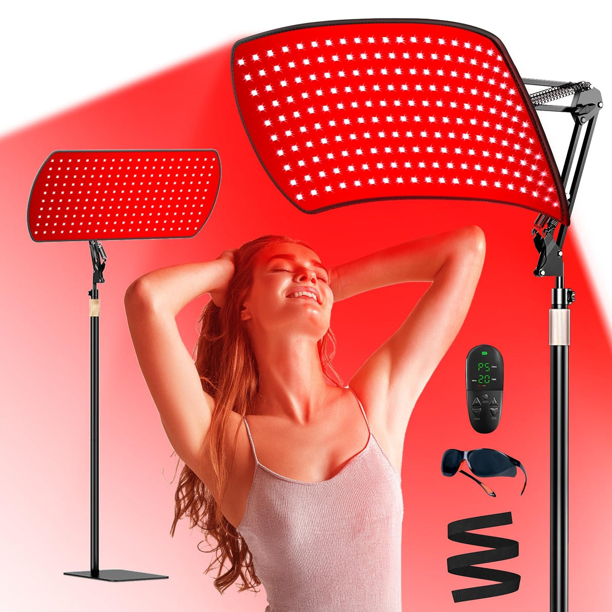 Lámpara Vortro con panel amplio para rostro y cuerpo, cobertura completa para terapia de luz