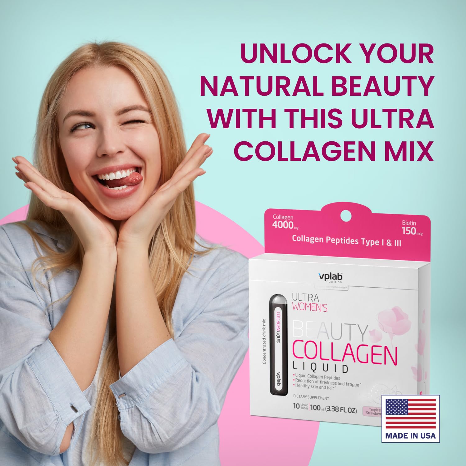 VPLab Ultra Mujeres Belleza envase compacto para consumo diario