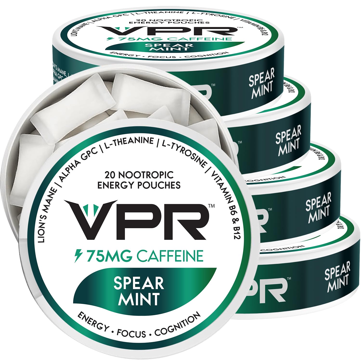VPR Energy: frente de las bolsas de cafeína nootrópicas para energía sostenida y enfoque.