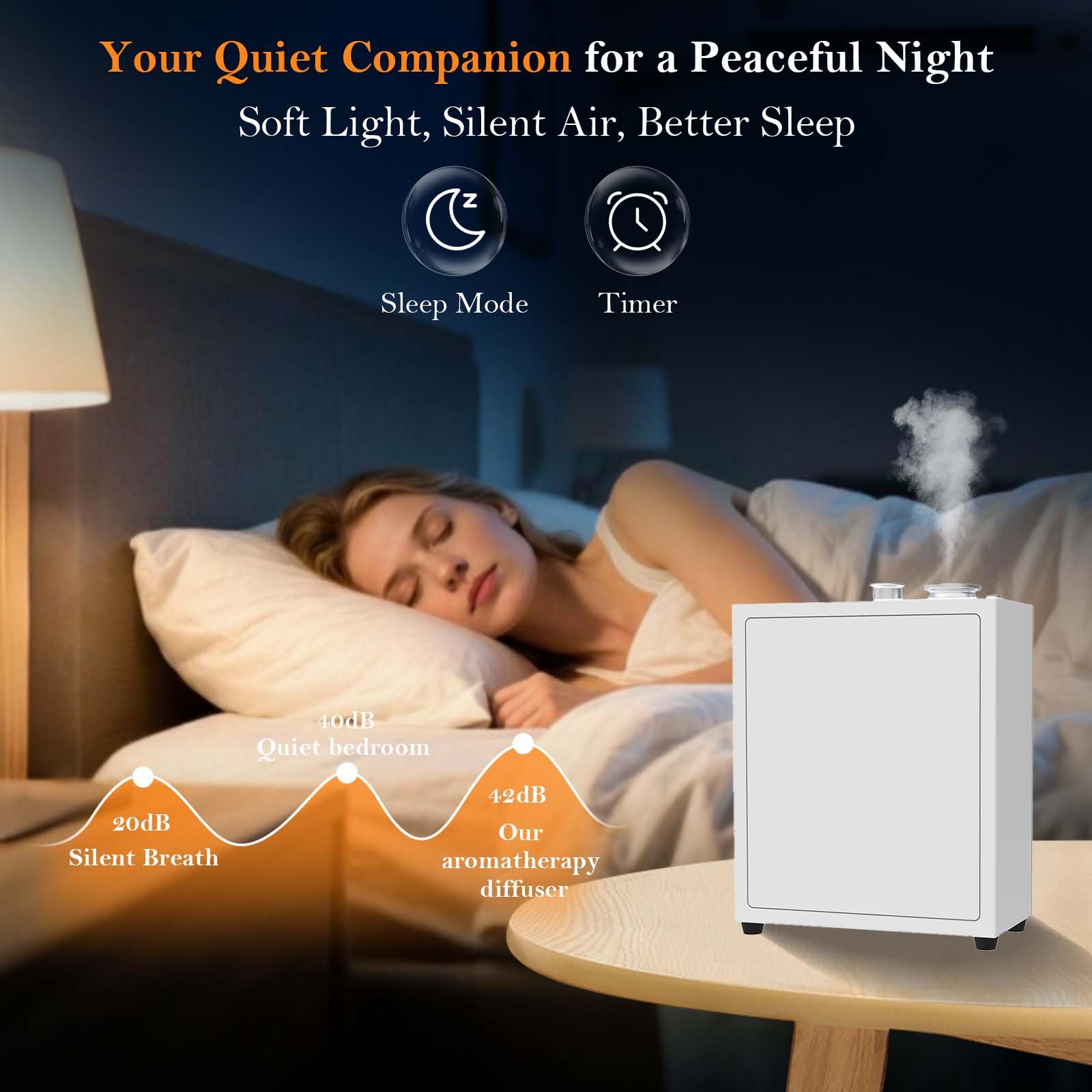 Control por app Bluetooth para personalizar aromas y horarios.