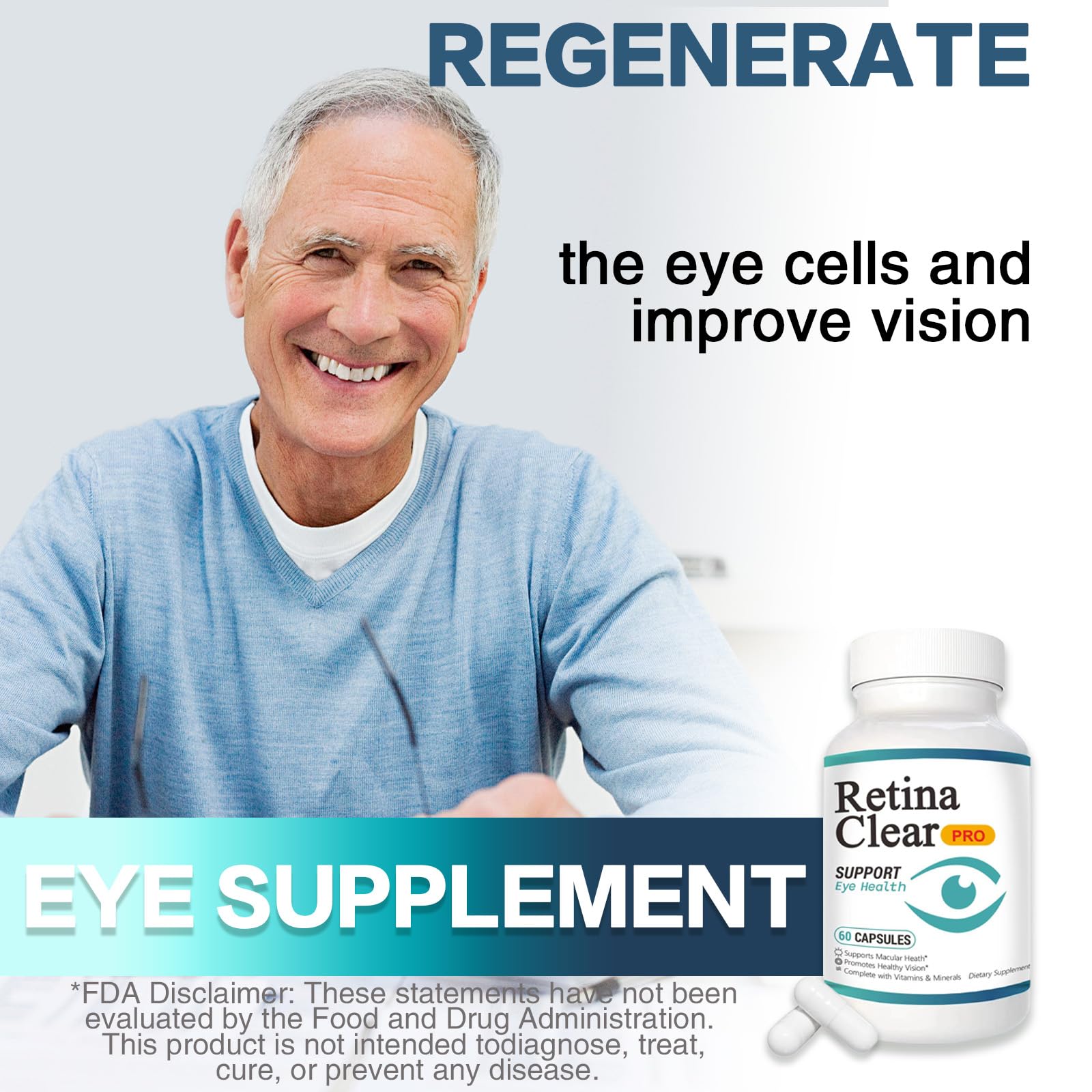 Vunexo Retina Clear Pro cápsulas vegetales visibles para claridad visual
