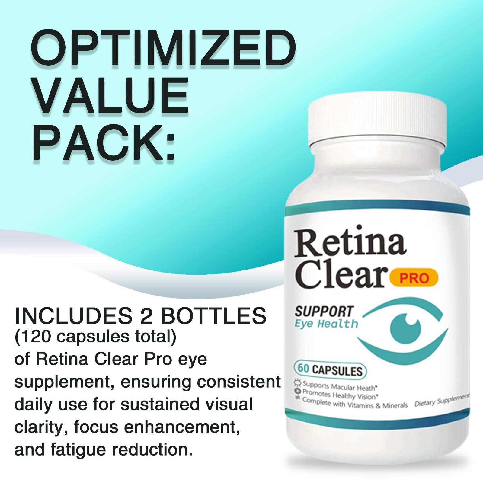Vunexo Retina Clear Pro dos frascos en mesa para uso prolongado