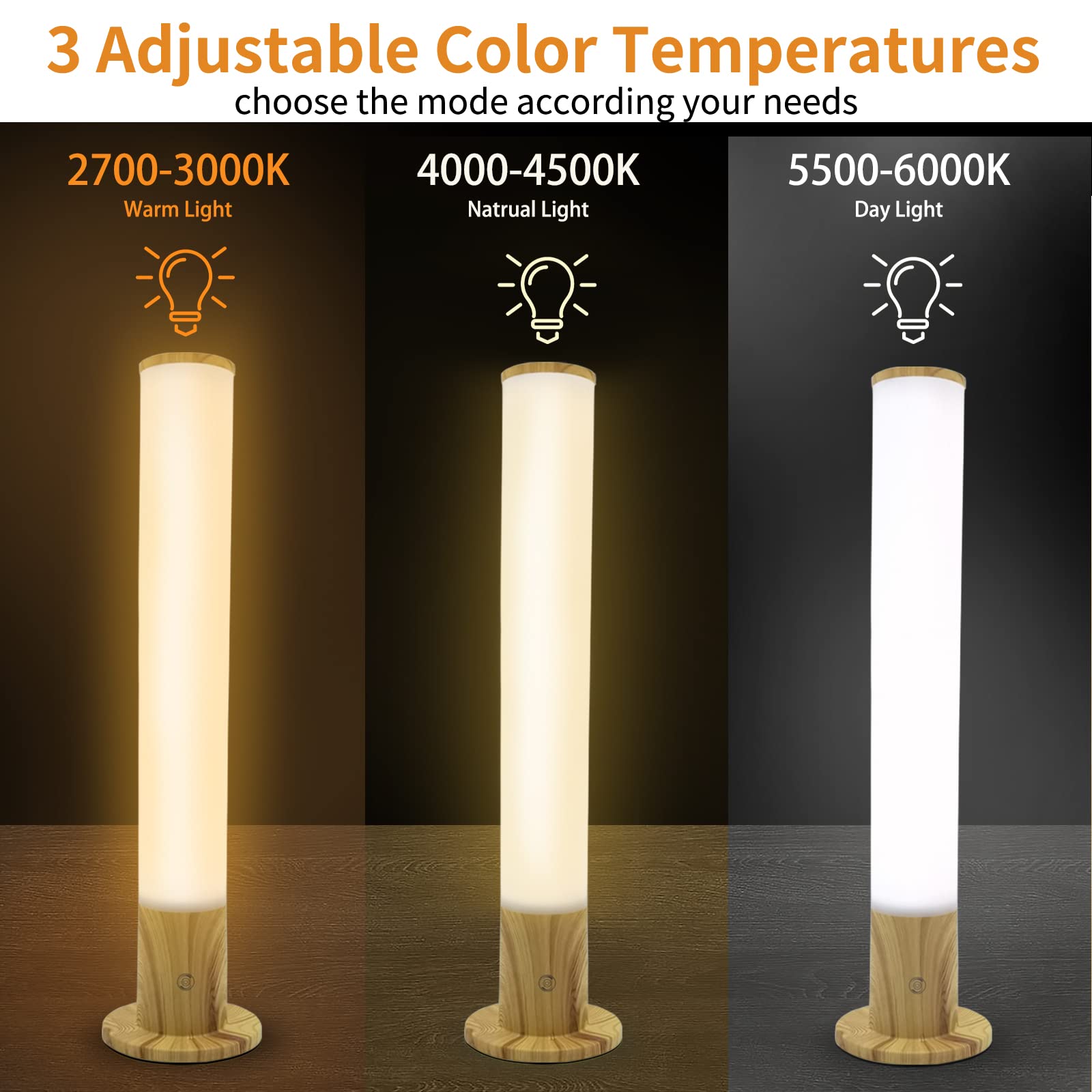 Lámpara VUSIHOO con ajuste de temperatura de color para iluminación personalizada.