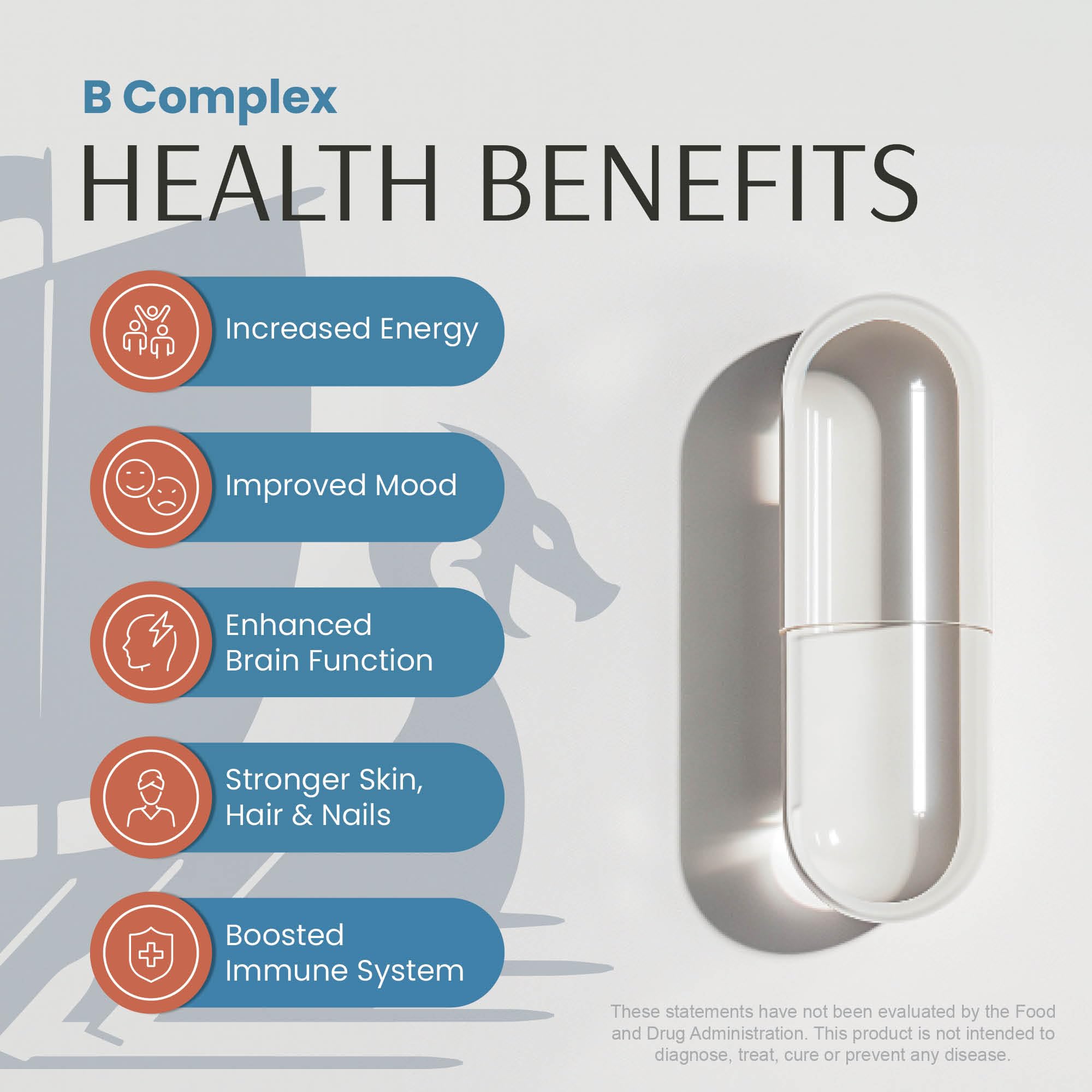 Vykee Nutrition B Complex cápsulas veganas para vitalidad constante.