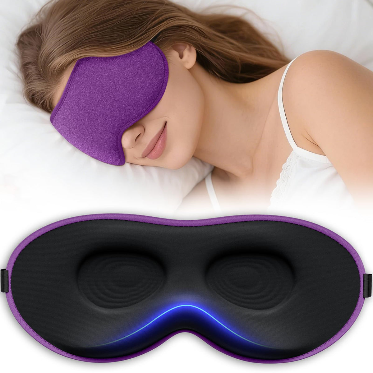 Vynix máscara dormir 3D contorno que bloquea la luz para dormir mejor