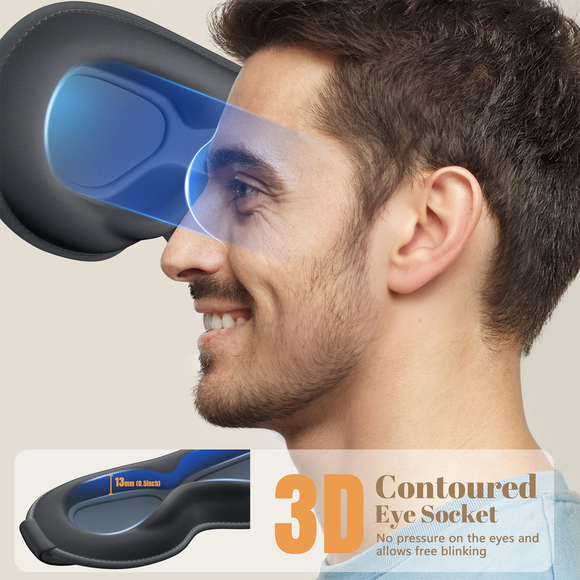 Mascara para dormir Vynix con tejido seda fria sensación suave y transpirable